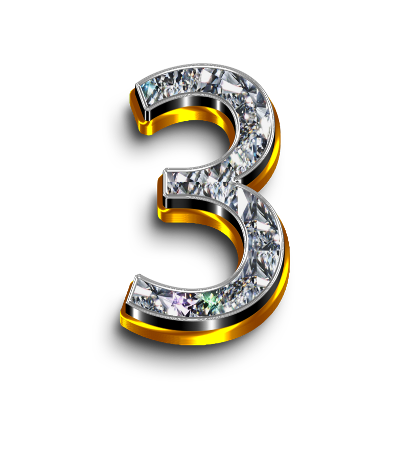3 png, 3 three number png, 3 three png, 3 digit png, 3 number three diamond gold text typography PNG images three png transparent background